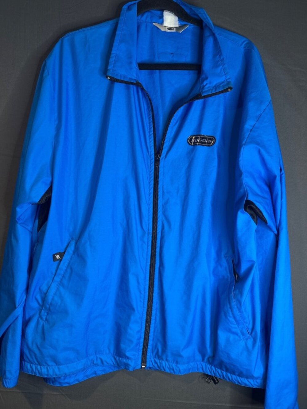 Sugoi Blue Windbreaker Jacket XL Y2K Gorpcore Cycling Running Lightweight